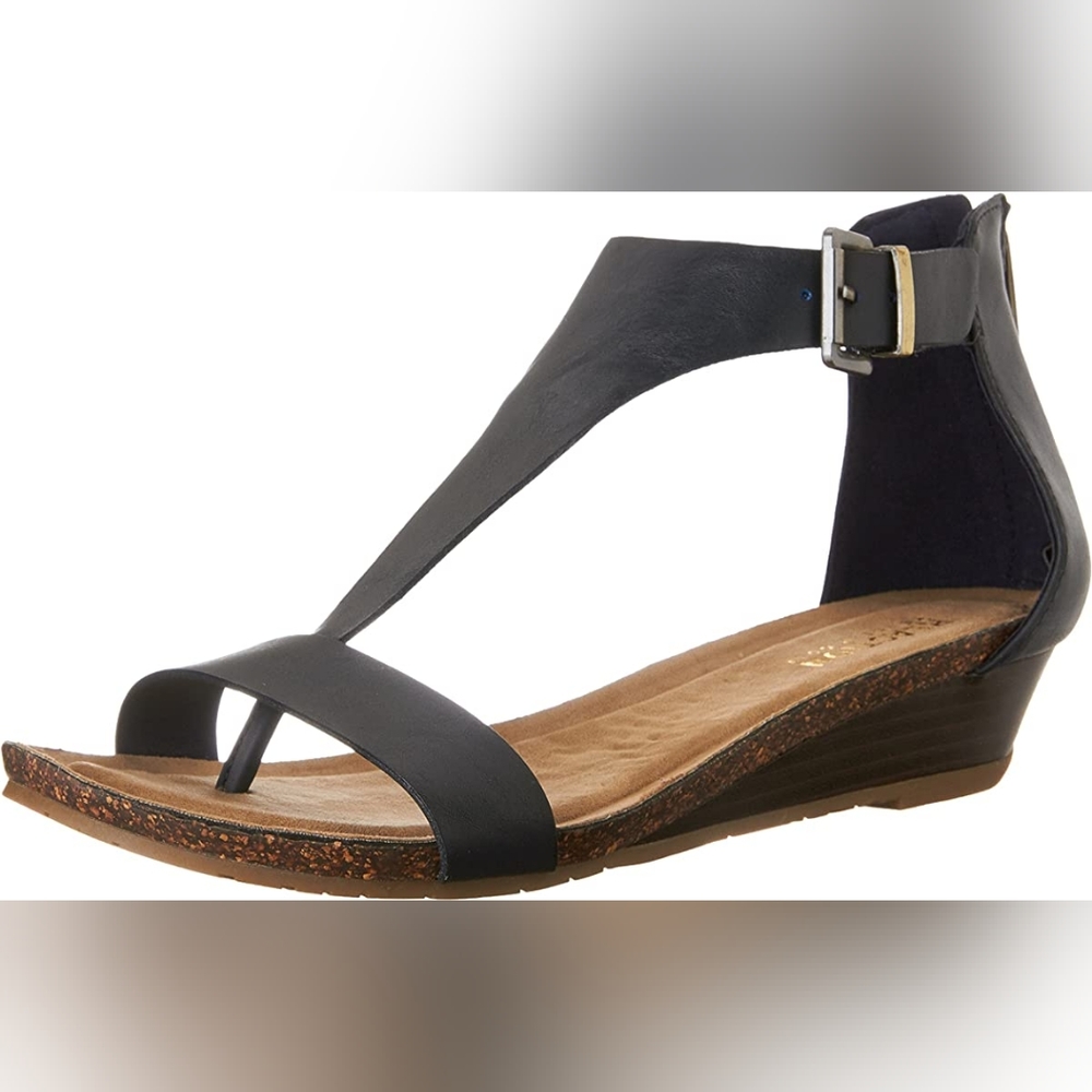 Kenneth Cole Reaction Great Gal T-Strap Wedge Gladiator Summer Sandal